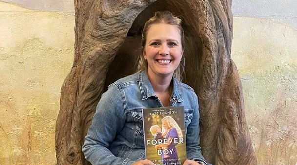 Kate Swenson with book